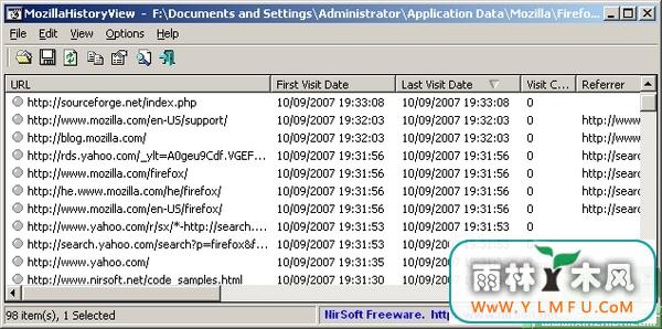 MozillaHistoryView(ȡFireFoxʷ¼)V1.53 ɫ