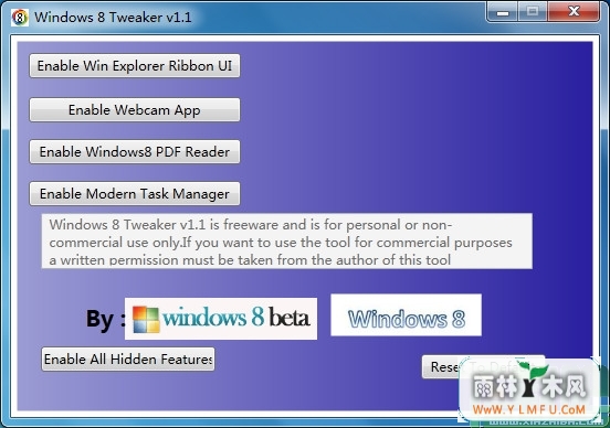 Windows8 Tweaker 1.1(Windows8Ż)ɫ 1.1