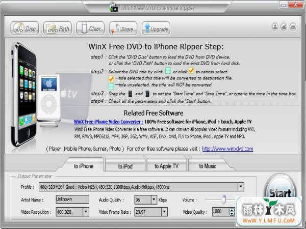 WinX Free DVD to iPhone Ripper(Ƶ) V3.2 Ѱ