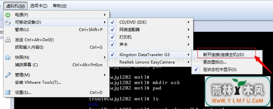 linux虚拟机怎么使用及卸载U盘?
