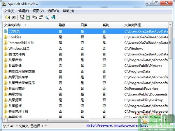 SpecialFoldersView (鿴ϵͳĿ¼·) V1.25ɫ