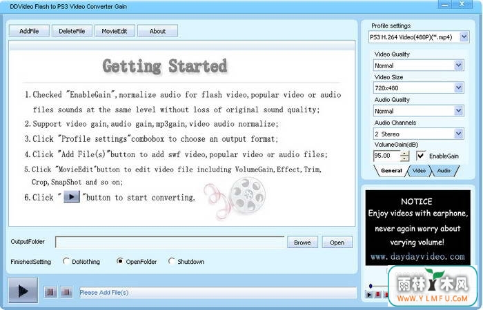 DDVideo Flash(SWF) to PS3 Video GainٷV1.0ٷ