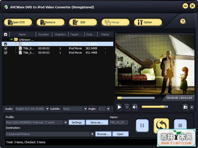 AVCWare DVD to iPod Video Converter(Ƶ)V2.1.0.1010ٷ