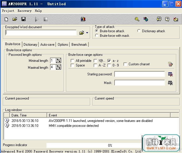 Advanced Word 2000 Password RecoveryٷV1.11ٷ