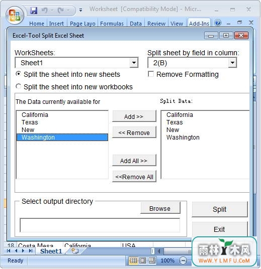 Excel-Tool Split Excel Sheet(Excel)V1.0.0ٷ V1.0.0