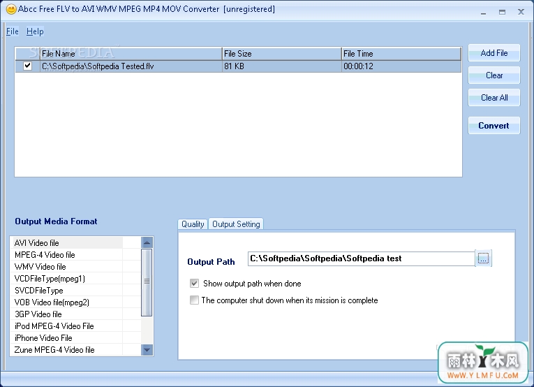 Abcc Free FLV to AVI WMV MPEG MP4 MOV ConverterV1.0.0ٷ