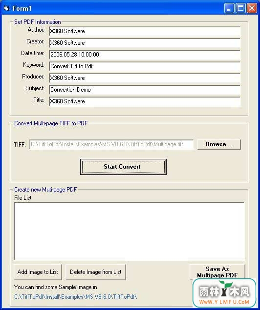 X360 Tiff to Pdf Image ActiveX Control(ͼɫɫ)V2.83ٷ