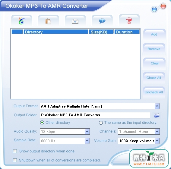 Okoker MP3 to AMR Converter V6.6Ѱ v1.0