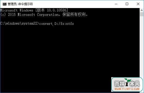 convert D:/fs:ntfs