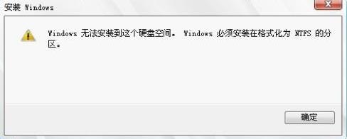 win8ϵͳװʱʾWindows밲װNTFSĽ
