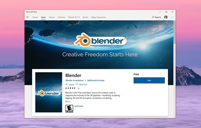 Դ3DBlender Win 10Ӧ̵ϼһ